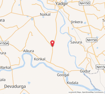 Map of Wadgira, Karnataka