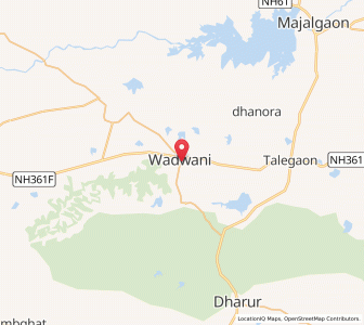 Map of Wadwani, Maharashtra