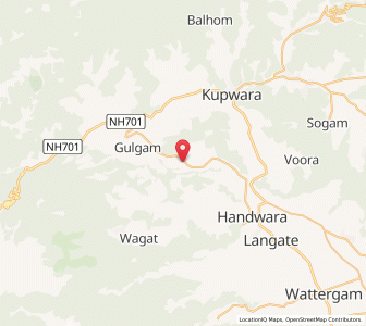 Map of Wagat, Kashmir