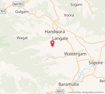 Map of Walarom, Kashmir
