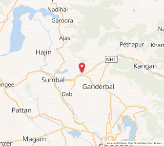 Map of Wandahom, Kashmir