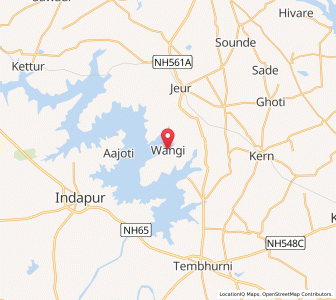 Map of Wangi, Maharashtra