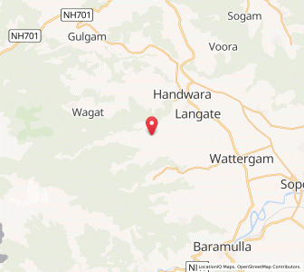 Map of Warapura, Kashmir