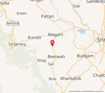 Map of Warihom, Kashmir