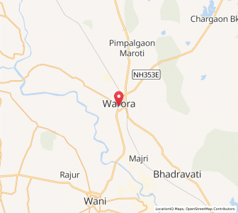 Map of Warora, Maharashtra