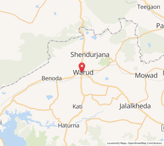 Map of Warud, Madhya Pradesh