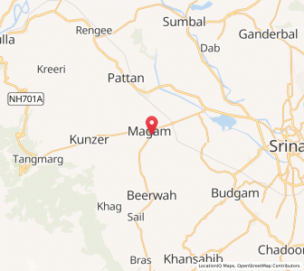 Map of Wat Magam, Kashmir