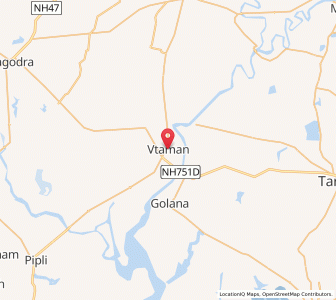 Map of Wataman, Gujarat
