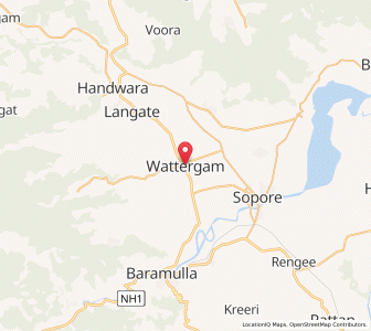 Map of Watargam, Kashmir