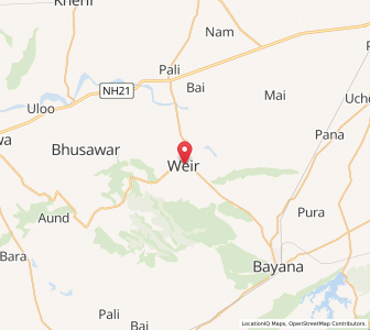 Map of Wer, Rajasthan