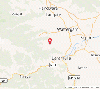 Map of Wohalutar, Kashmir
