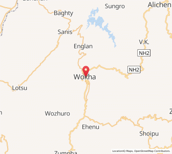 Map of Wokha, Nagaland