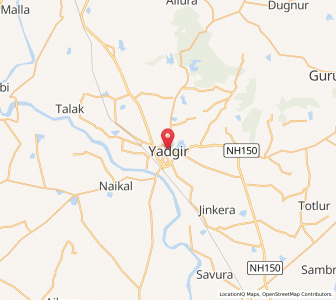 Map of Yadgir, Karnataka