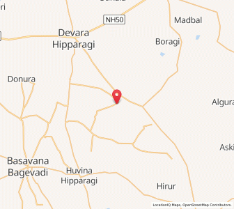 Map of Yalvar, Karnataka