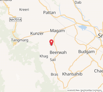 Map of Yechahom, Kashmir
