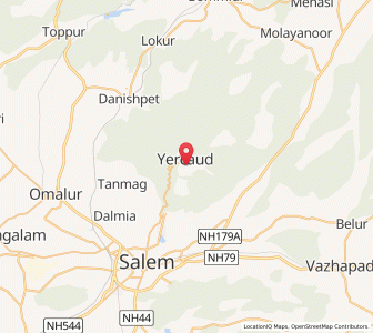 Map of Yercaud, Tamil Nadu