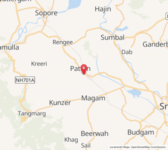 Map of Zangam, Kashmir