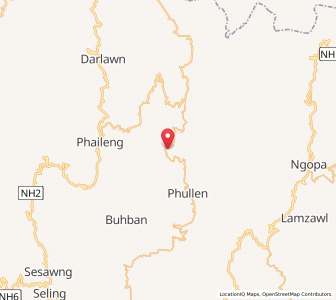 Map of Zawngin, Mizoram