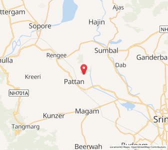 Map of Zeramahal, Kashmir