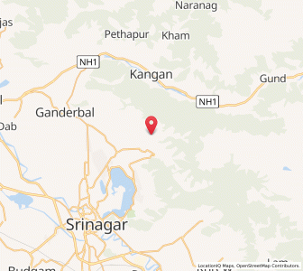 Map of Ziarat, Kashmir