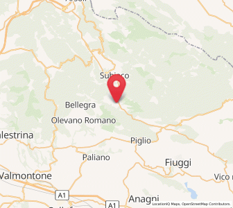 Map of Affile, Lazio