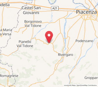 Map of Agazzano, Emilia-Romagna