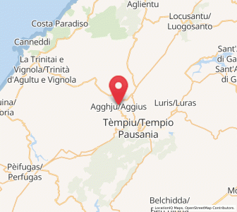 Map of Aggius, Sardinia