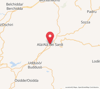 Map of Alà dei Sardi, Sardinia