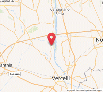 Map of Albano Vercellese, Piedmont