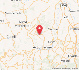 Map of Alice Bel Colle, Piedmont