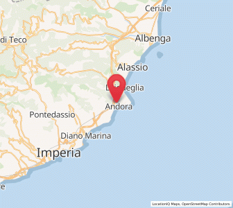 Map of Andora, Liguria