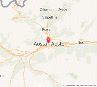 Map of Aoste, Aosta Valley