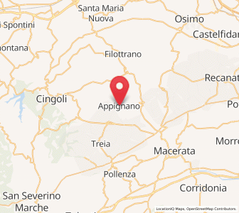 Map of Appignano, The Marches