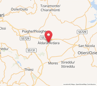 Map of Ardara, Sardinia