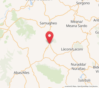 Map of Asuni, Sardinia