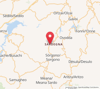 Map of Austis, Sardinia