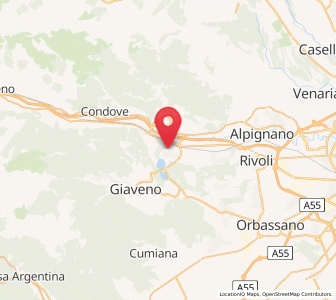Map of Avigliana, Piedmont