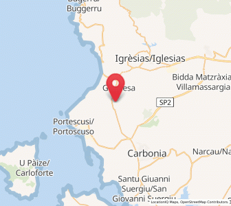 Map of Bacu Abis, Sardinia