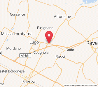 Map of Bagnacavallo, Emilia-Romagna