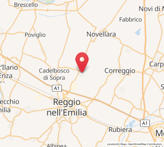Map of Bagnolo in Piano, Emilia-Romagna