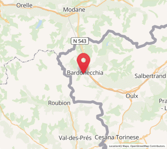 Map of Bardonèche, Piedmont