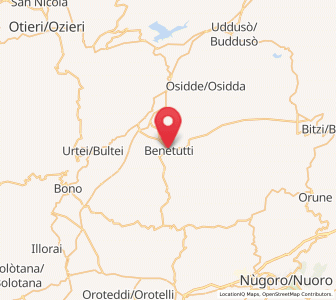 Map of Benetutti, Sardinia