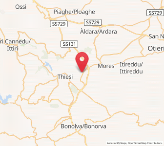 Map of Bonnanaro, Sardinia