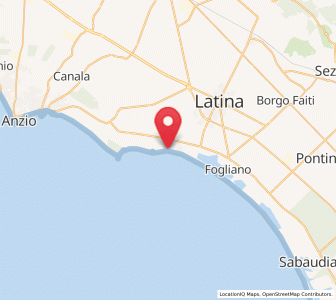 Map of Borgo Sabotino-Foce Verde, Lazio