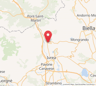 Map of Borgofranco d'Ivrea, Piedmont