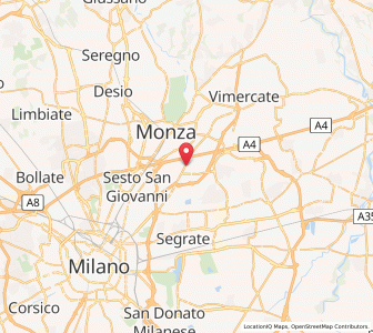Map of Brugherio, Lombardy