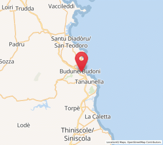 Map of Budoni, Sardinia