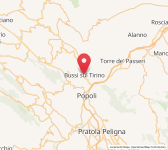 Map of Bussi sul Tirino, Abruzzo