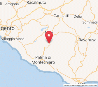 Map of Camastra, Sicily