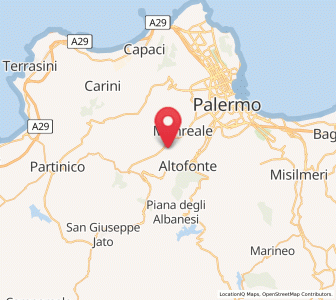 Map of Cannizzaro-Favara, Sicily
